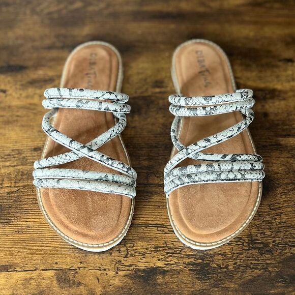 Diba True Cedar Cove Leather Strappy Slide Sandals in Gray Snakes, Size 6. New! - Picture 5 of 16